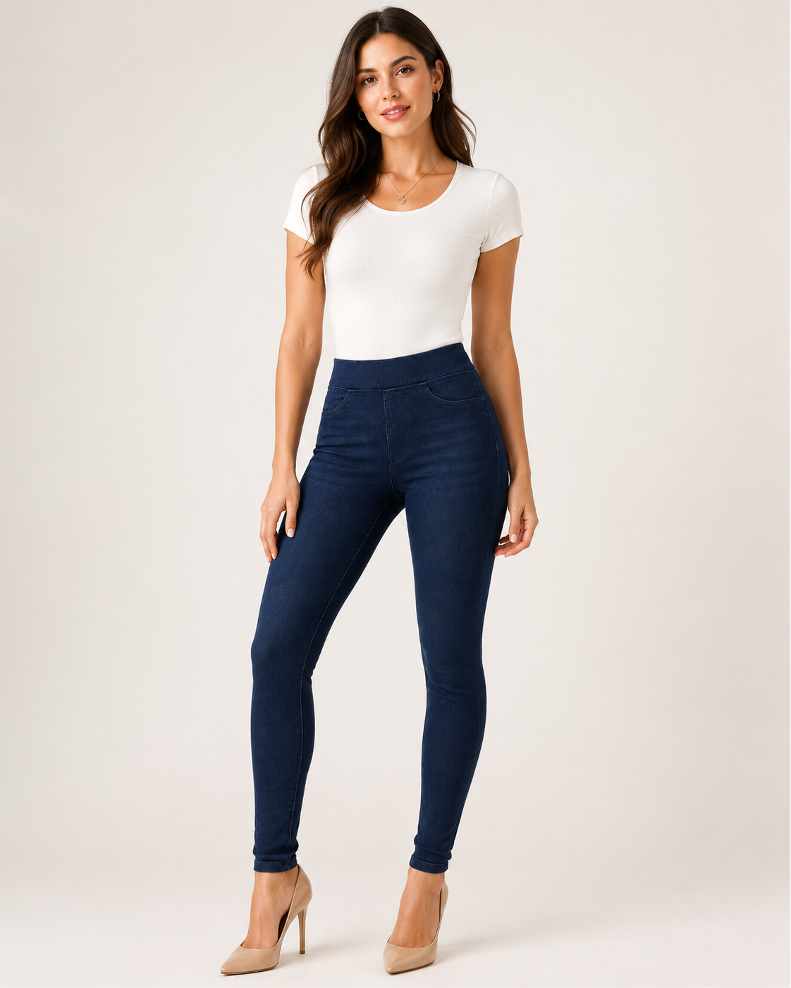 Blugi Jeggings Damă M17 Skinny Fit – Dark Wash