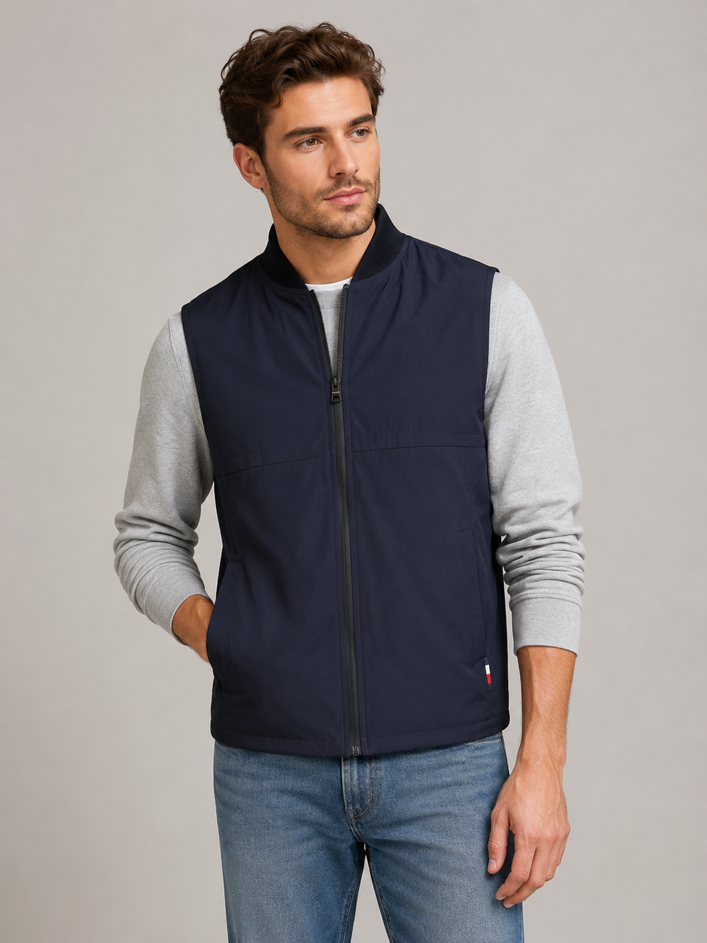 Vestă Bărbați Tommy Hilfiger Portland Windproof Bleumarin