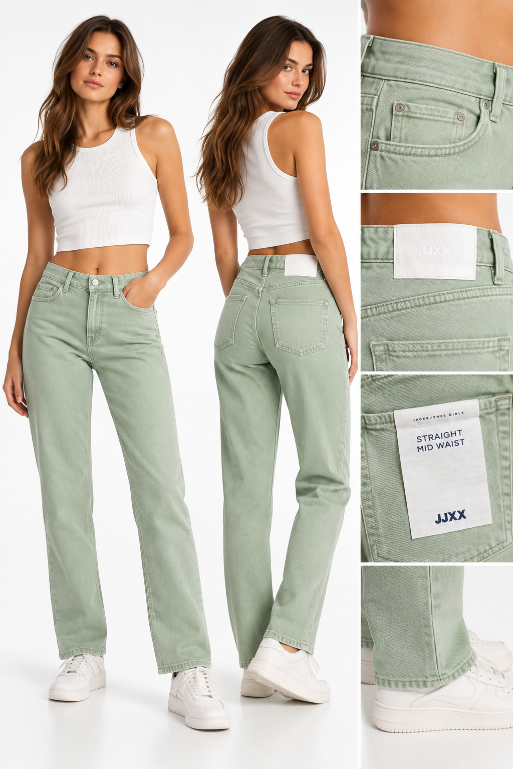 Blugi JJXX JXSEOUL Straight – Smoke Green