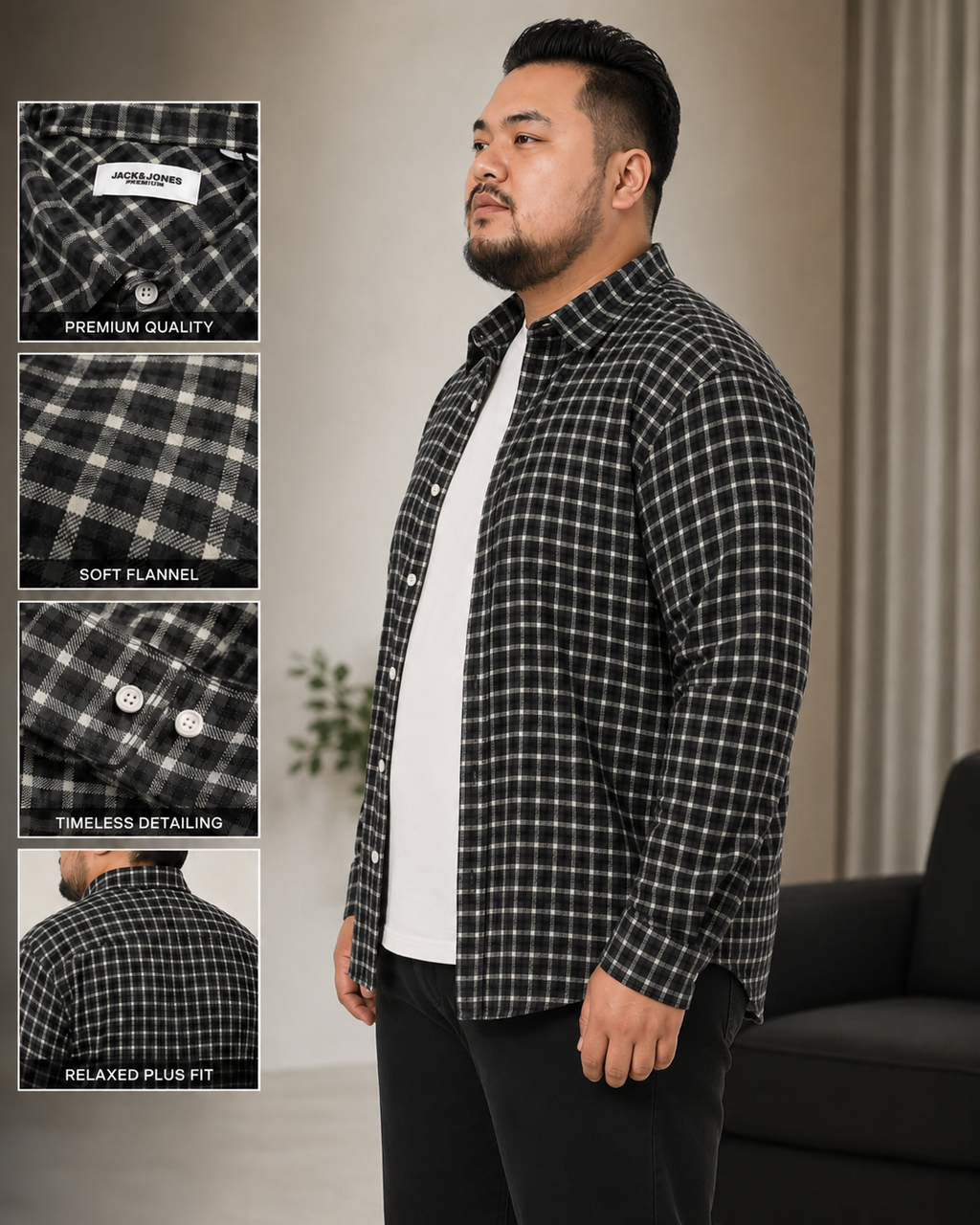 Cămașă din flanel în carouri Jack & Jones Jorjoshua, Comfort Fit