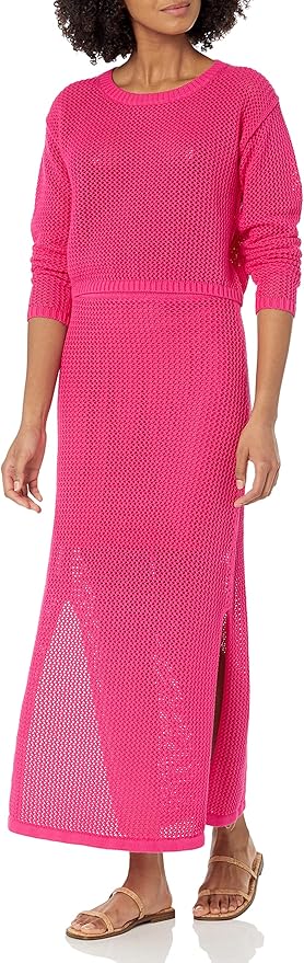 Rochie Plasă de Plajă Damă Hot Pink
