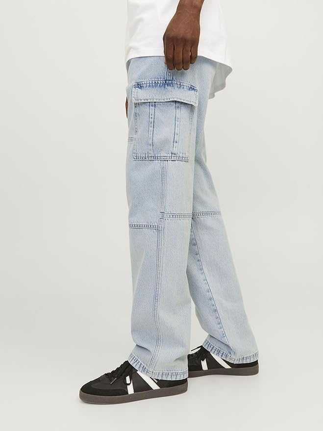JACK & JONES Blugi JJIEDDIE Blue Denim Bărbați