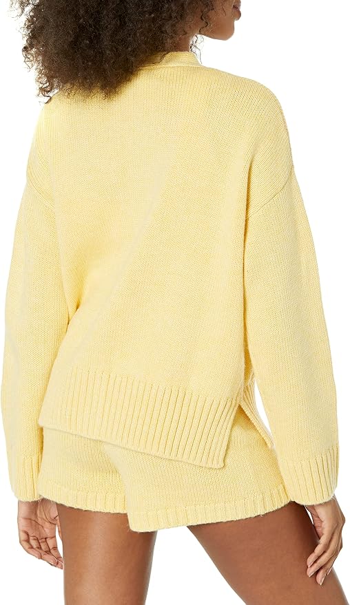 Cardigan damă The Drop Brigitte Cotton Blend, Butter