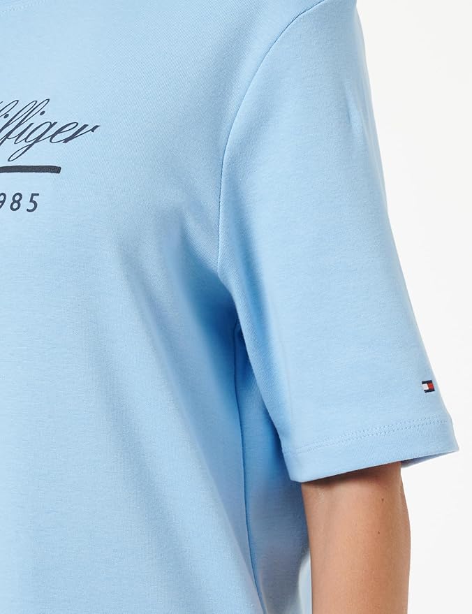Tommy Hilfiger Rochie Damă Regular Script Graphic Dress SS Albastru Deschis