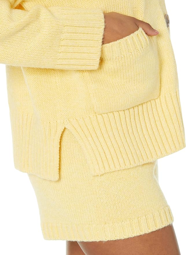 Cardigan damă The Drop Brigitte Cotton Blend, Butter