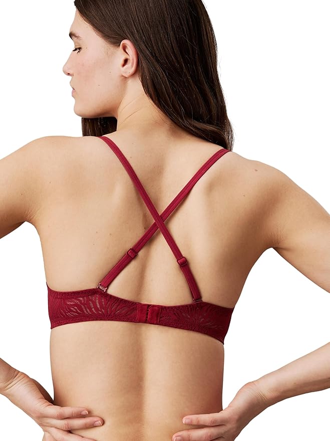 Sutien Calvin Klein Unlined Demi din dantelă Syrah damă