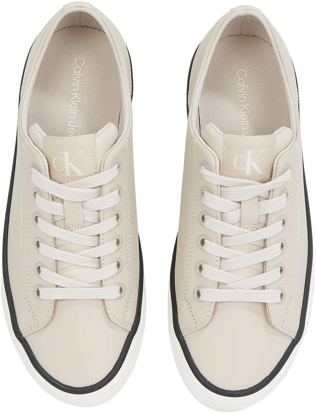 Calvin Klein Jeans Sneakers Bold Vulc Flatf Low LTH IN Damă crem