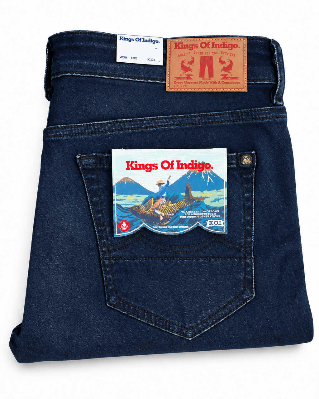 Blugi Kings of Indigo Juno Mid Rise Slim – imagine produs 5