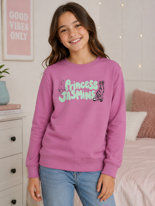 Bluză Disney Princess Jasmine pentru fete, cu fleece la interior – Roz