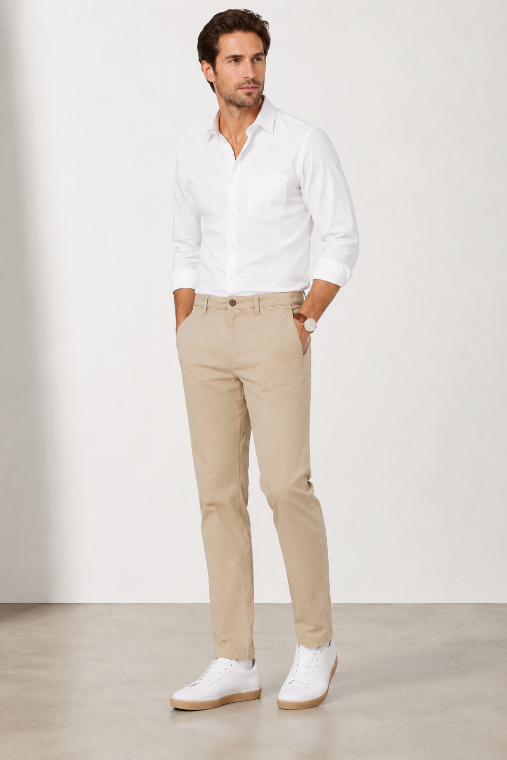 Pantaloni Chino Bărbați Amazon Essentials Straight Fit Stretch