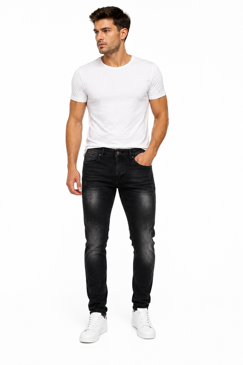 Blugi bărbați Leif Nelson LN271 Slim Fit Stretch din bumbac