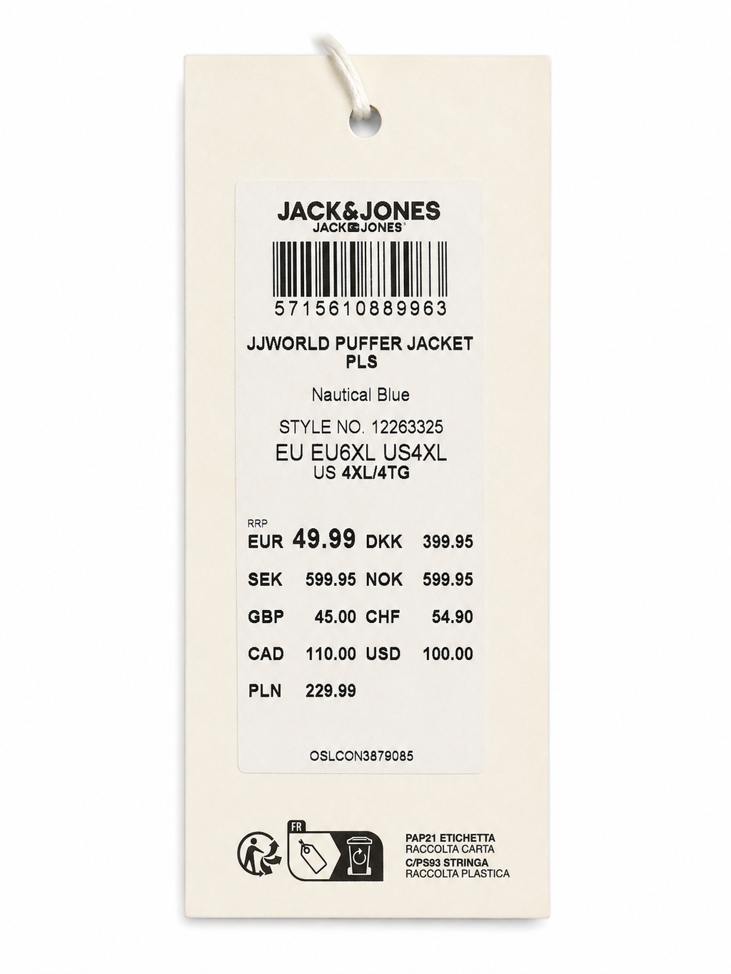 Geacă Puffer Bărbați JACK & JONES PLUS JJWORLD