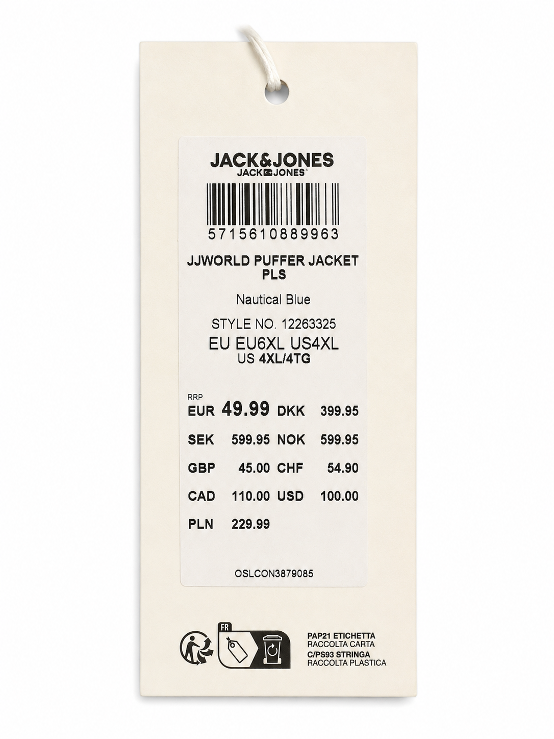 Geacă Puffer Bărbați JACK & JONES PLUS JJWORLD