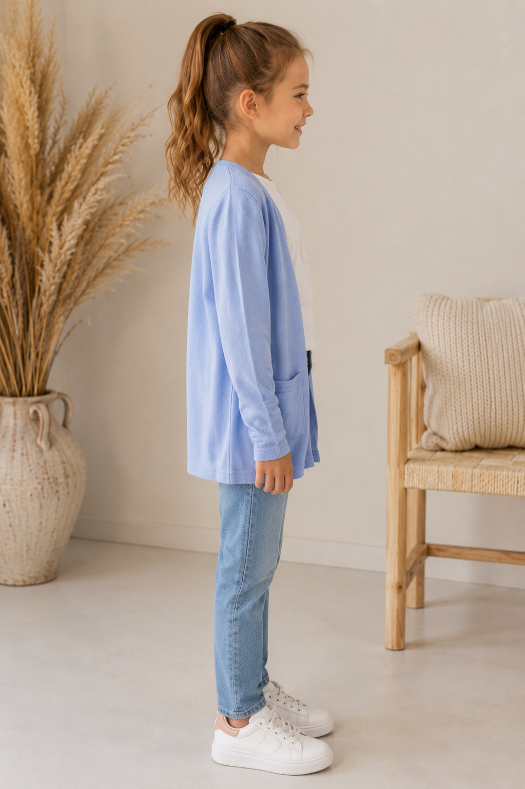 Cardigan tricotat foarte moale pentru fete Name It Basic Needs