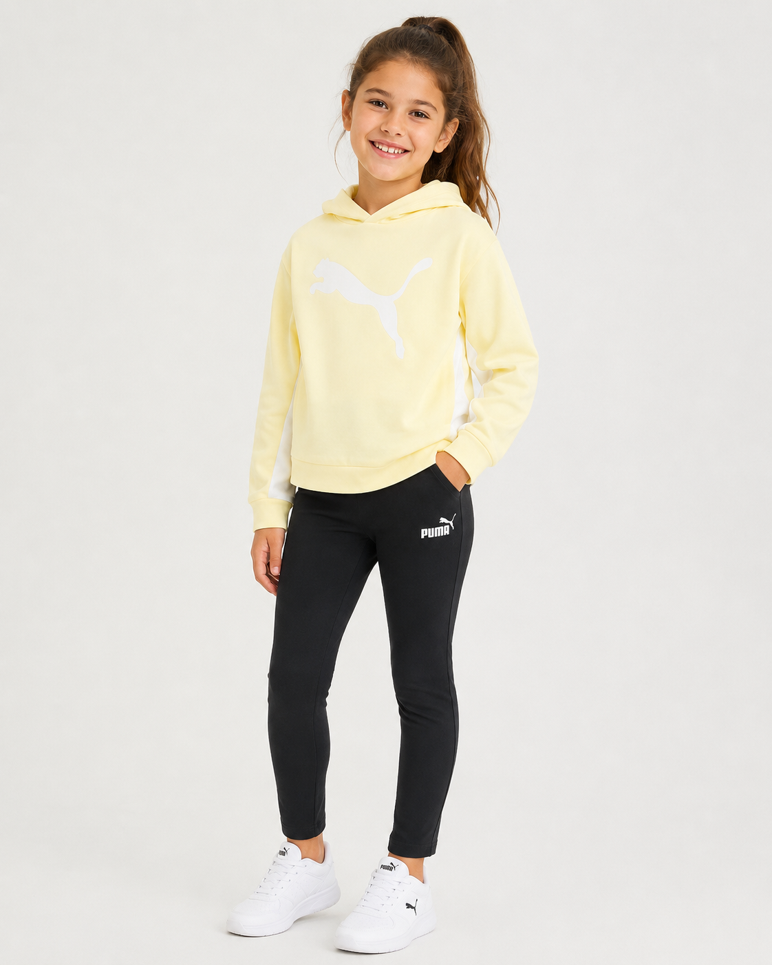 Hanorac PUMA fete Modern Sports Hoodie G Yellow Pear
