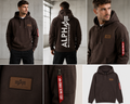Hanorac Bărbați Alpha Industries Back Print Hoody Hunter Brown