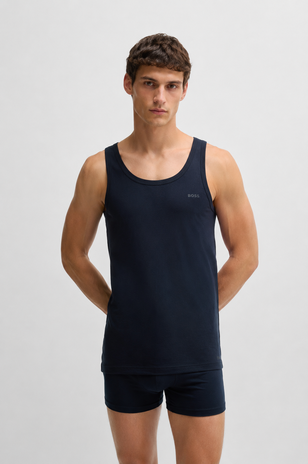 BOSS Set 3 Maiouri Bărbați Classic Tank Top Regular Fit 100% Bumbac