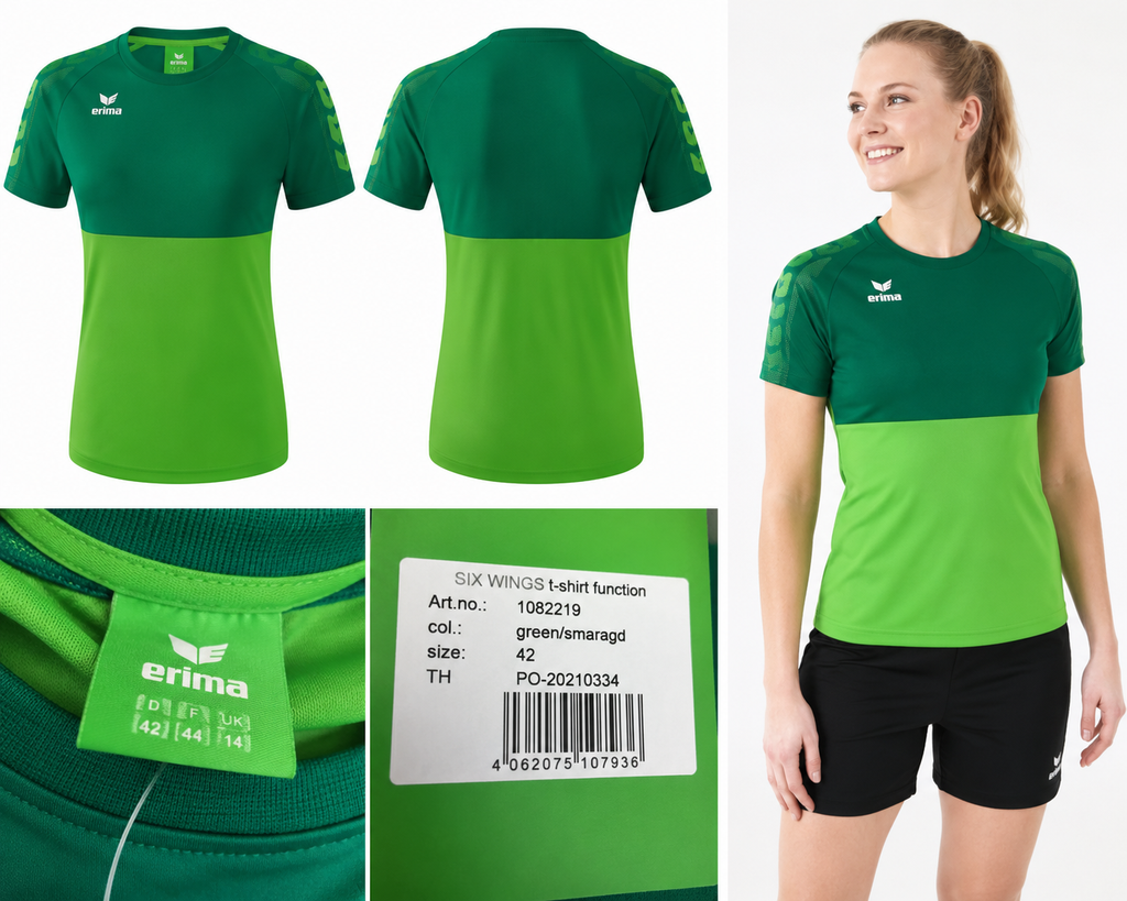 Tricou Sport Damă ERIMA Six Wings Verde/Smarald