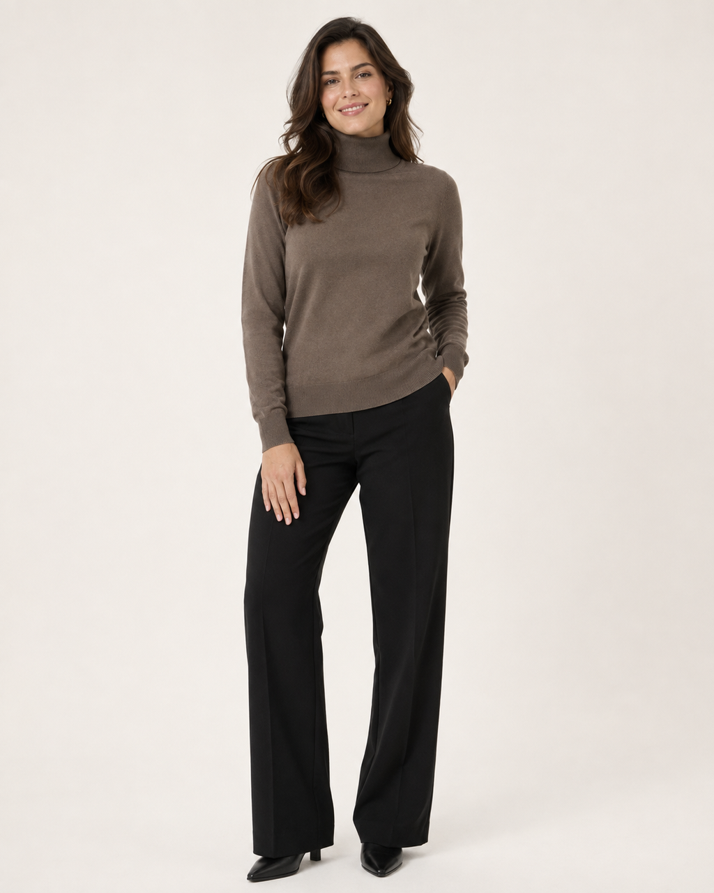Pulover damă KAFFE Astrid Roll Neck cu guler înalt