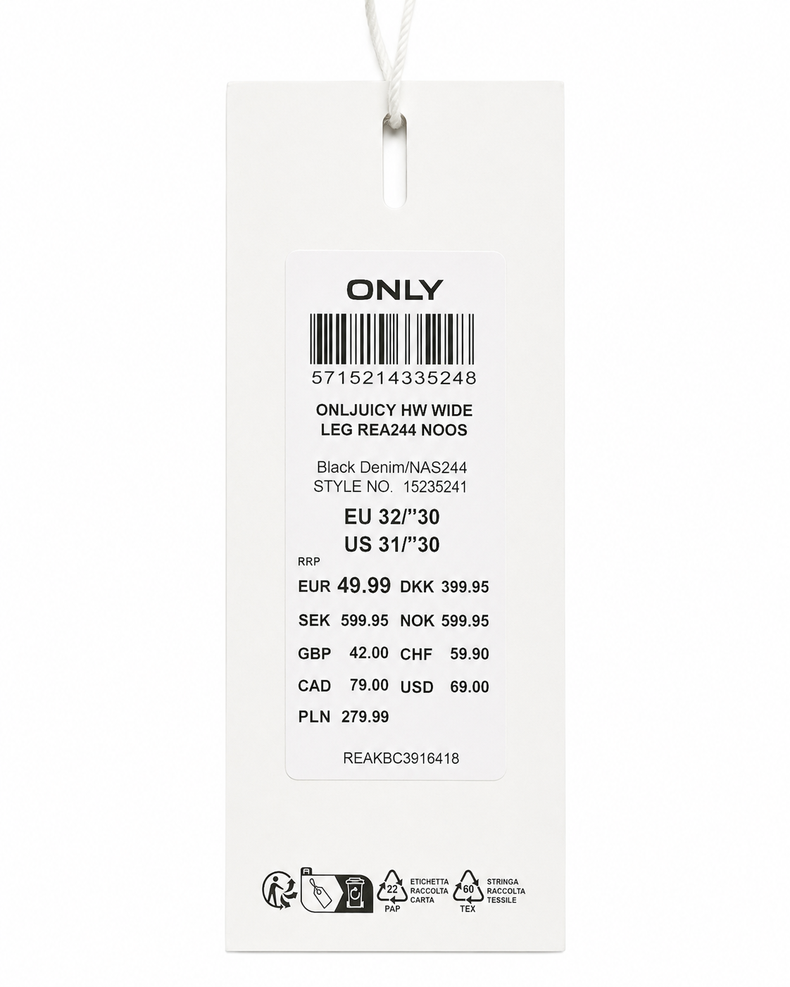 ONLY Jeans Juicy Life Wide Leg Comfort Fit femei