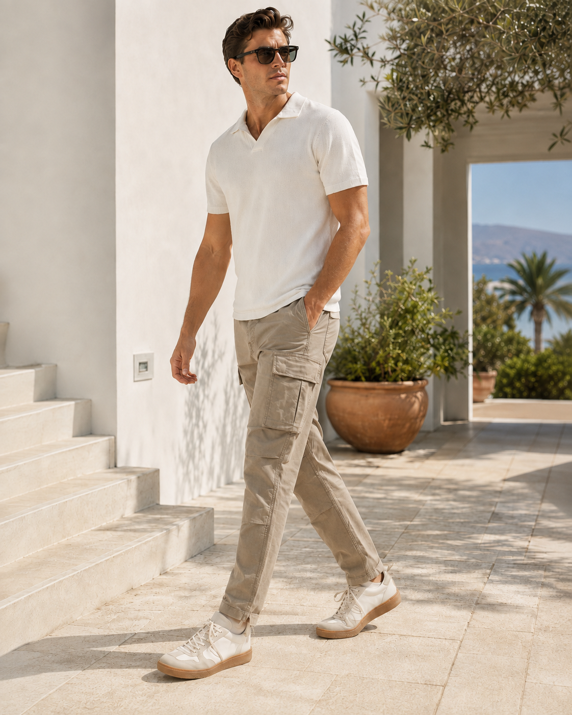 Pantaloni cargo JACK & JONES Tucker Tapered Fit bărbați – Dune