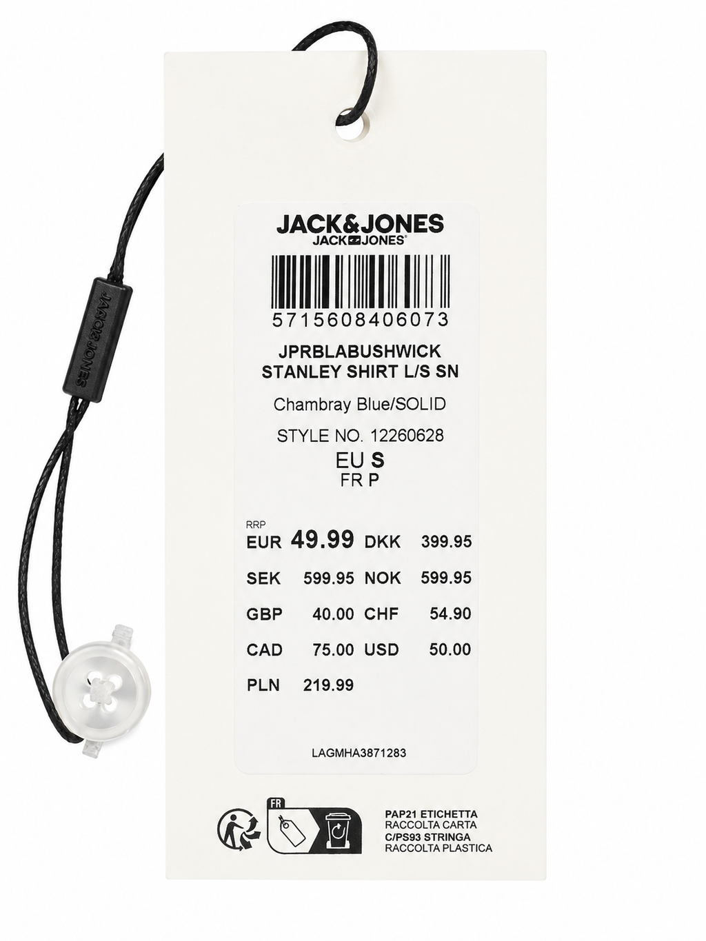 Cămașă Bărbați Jack & Jones Stanley Chambray