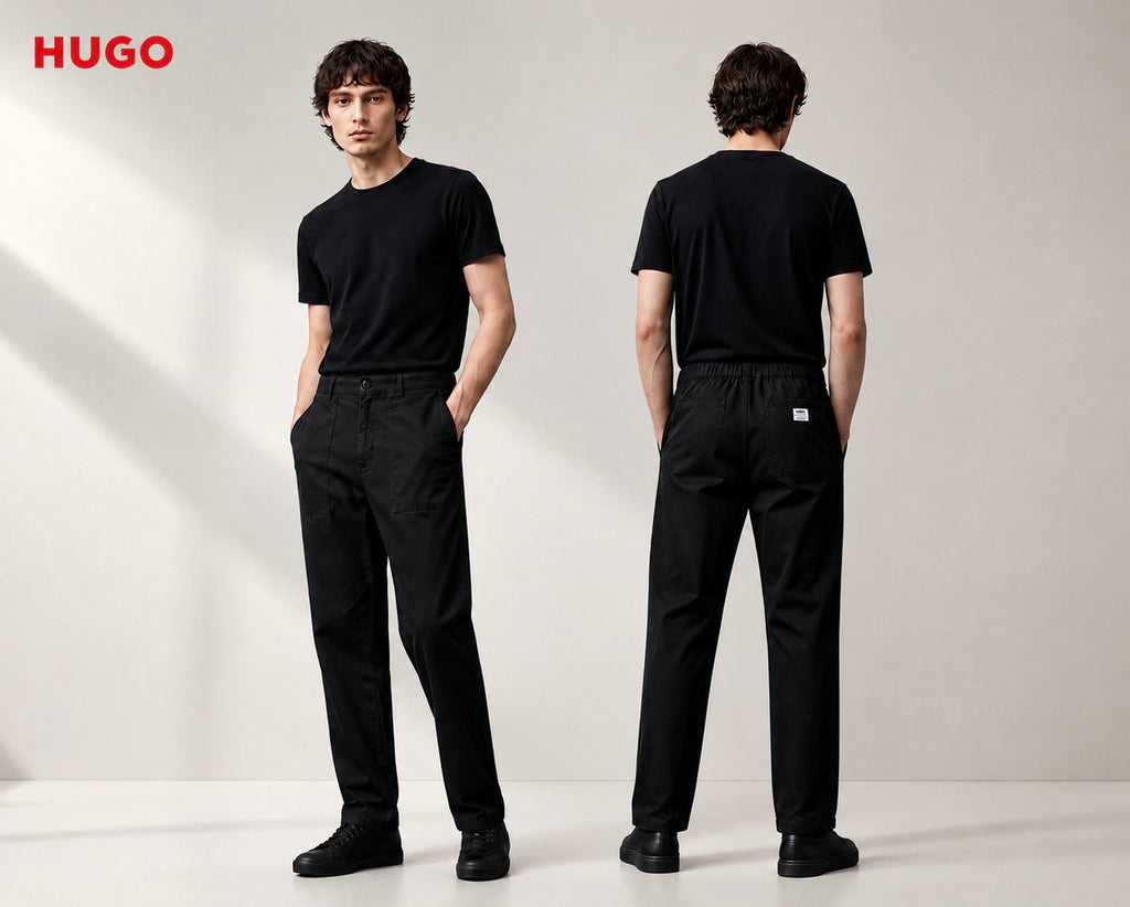 HUGO Giore252D Pantaloni Chino Bărbați Negri