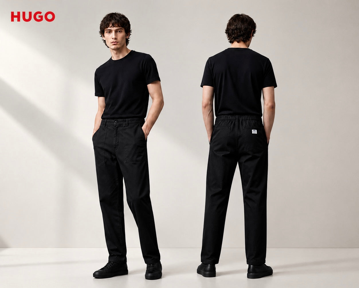 HUGO Giore252D Pantaloni Chino Bărbați Negri