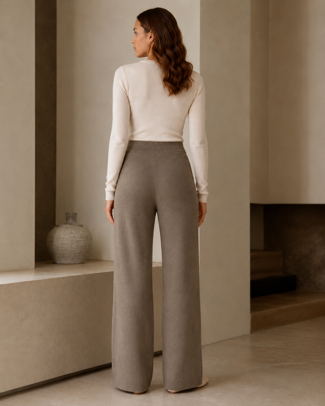 Pantaloni din tricot cu cașmir JJXX JXTamy – Brindle