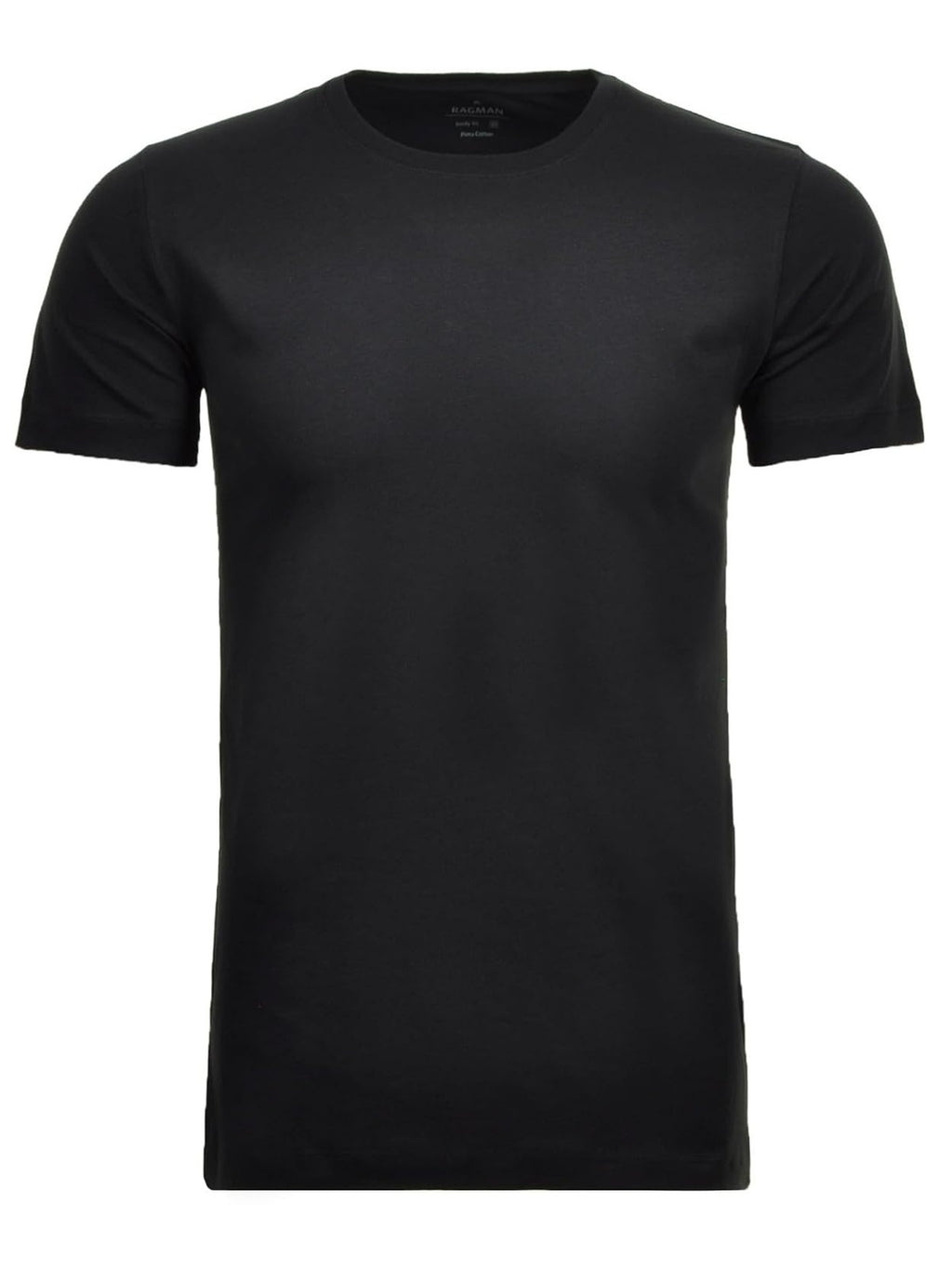 RAGMAN Doppelpack Tricou Se bucati Bodyfit negru cu guler rotund