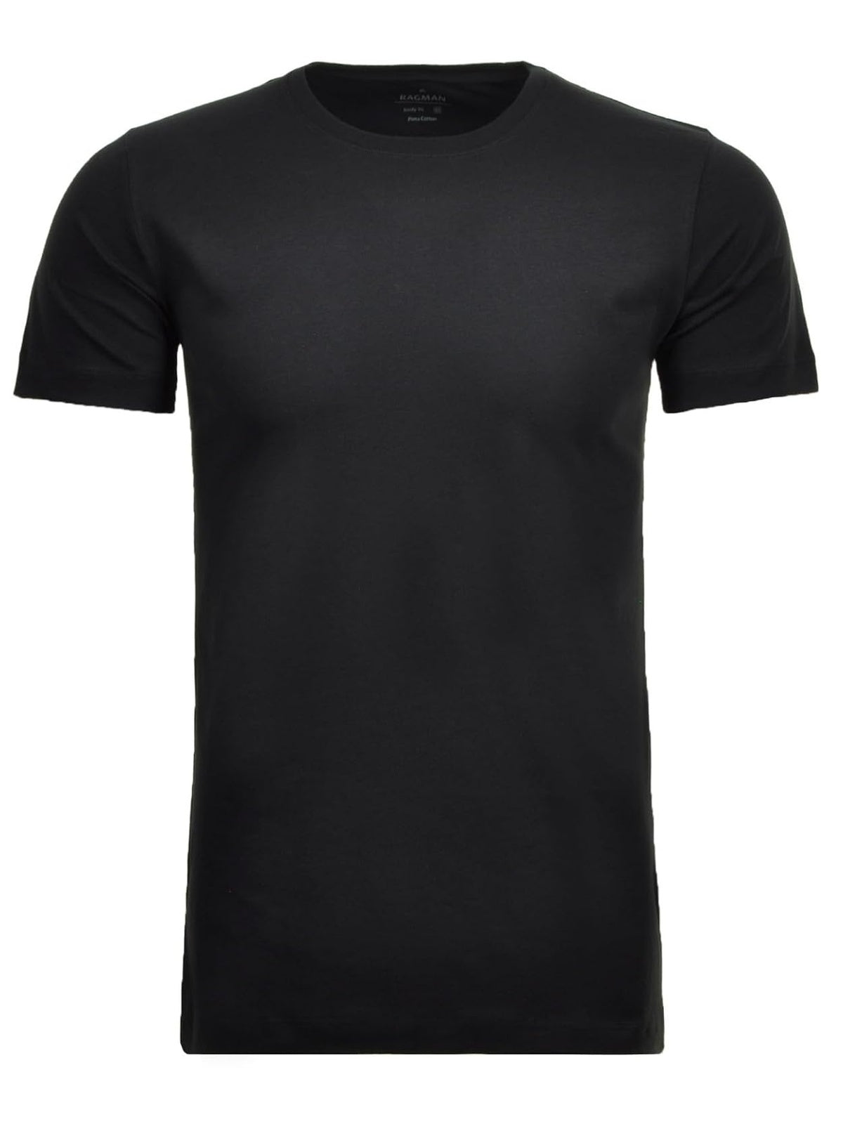 RAGMAN Doppelpack Tricou Se bucati Bodyfit negru cu guler rotund