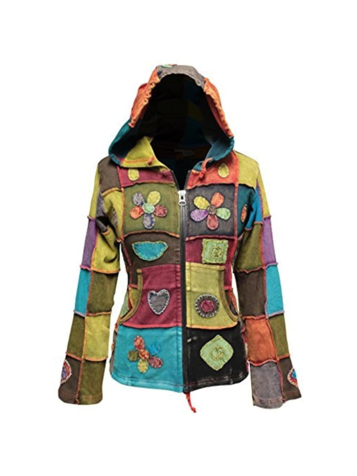 SHOPOHOLIC Hanorac love peace embroidery multicolor femei