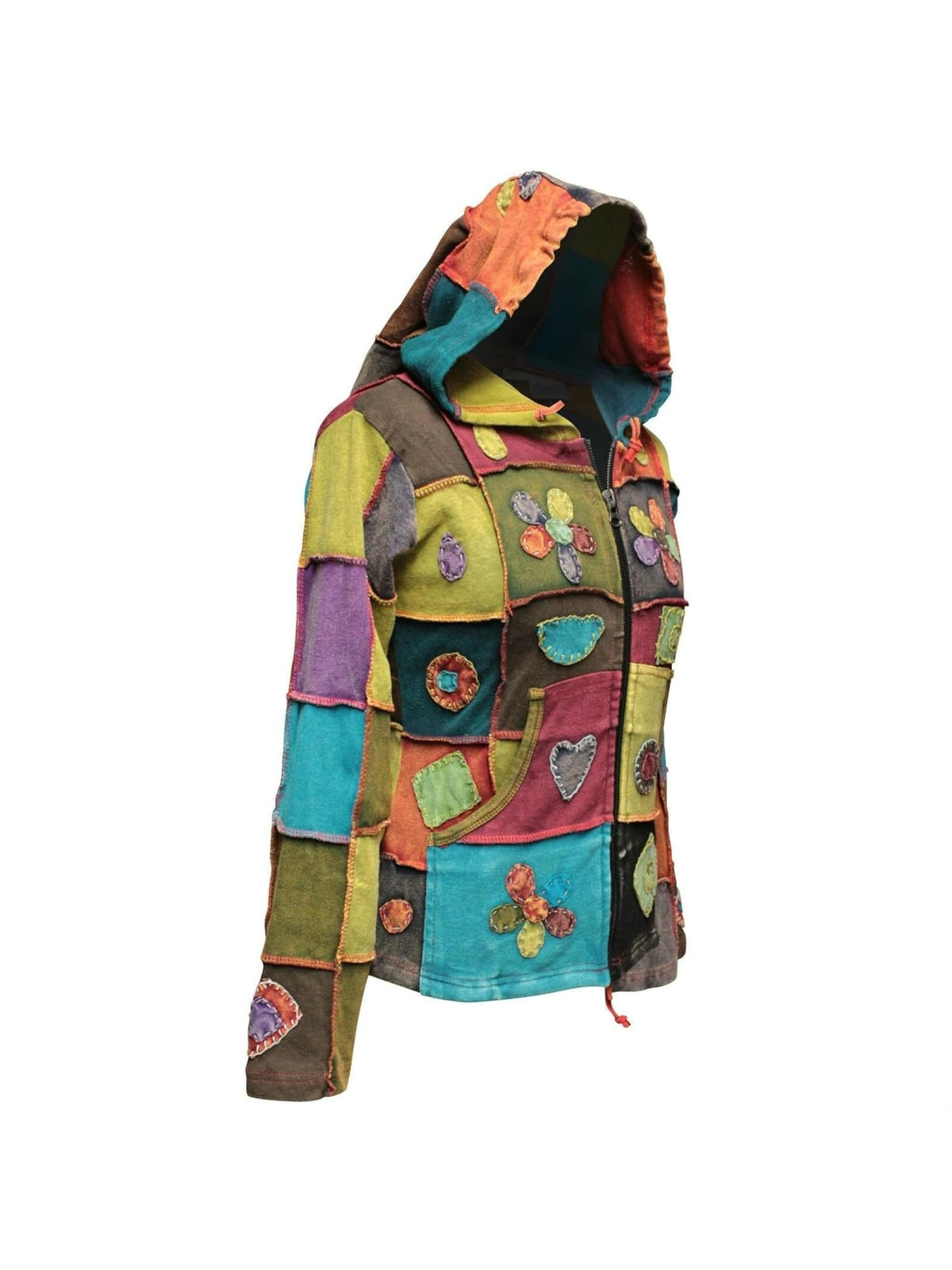 SHOPOHOLIC Hanorac love peace embroidery multicolor femei