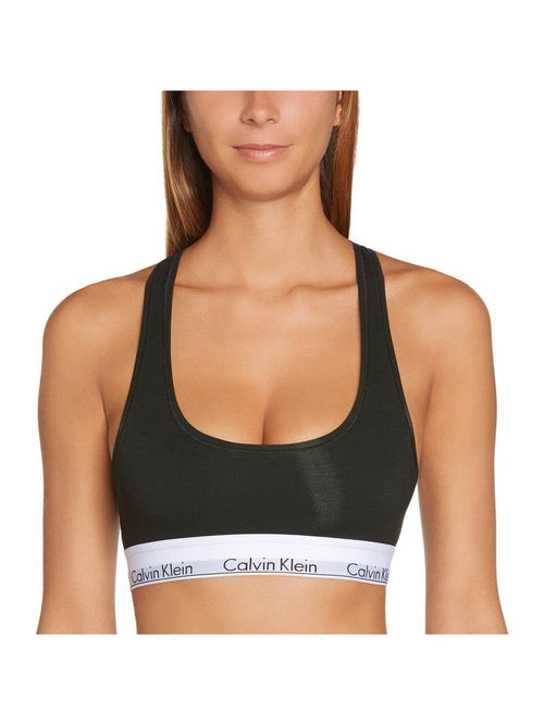 CALVIN KLEIN bustiera sport din bumbac negru