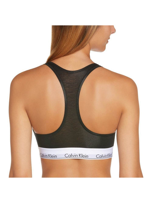 CALVIN KLEIN bustiera sport din bumbac negru