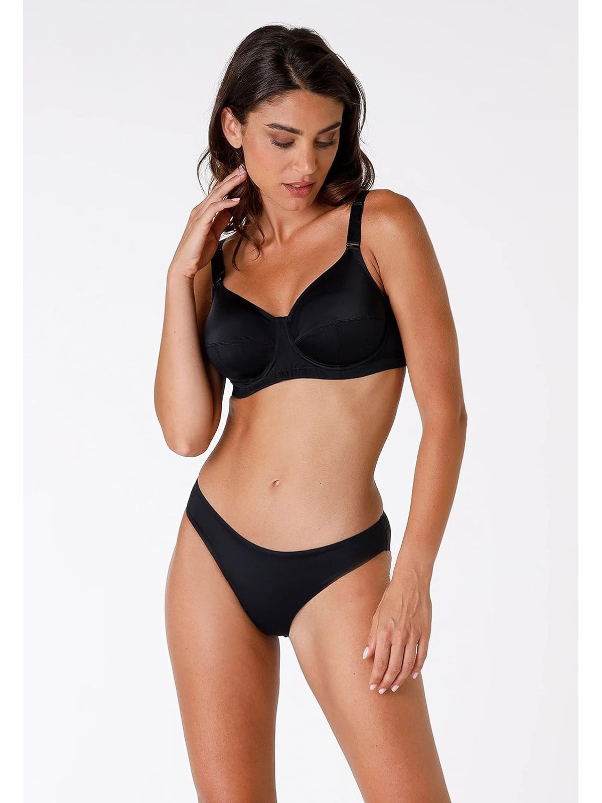 LOVABLE Sutien cu intaritura din bumbac modelator femei negru femei