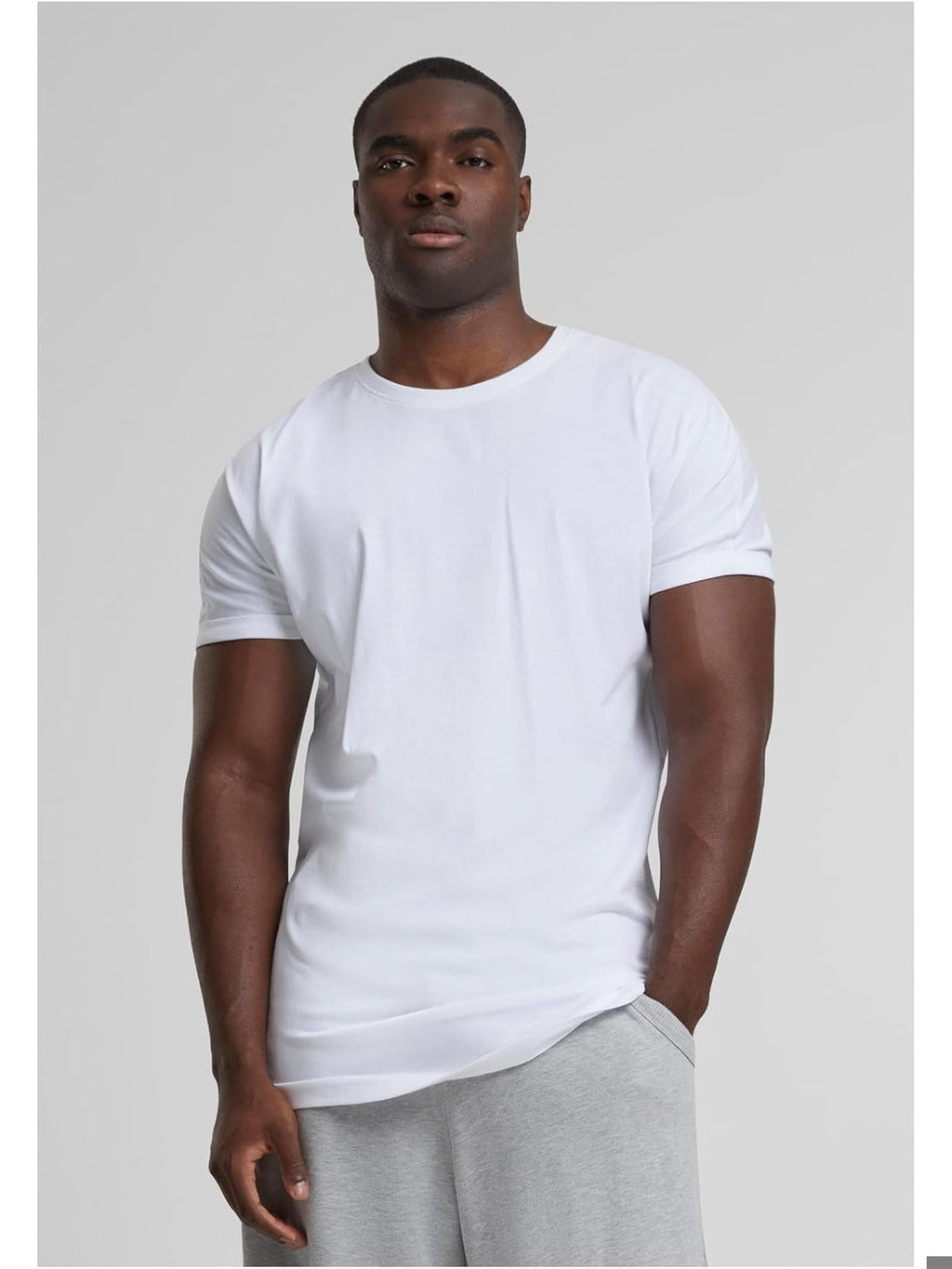URBAN Classics - Tricou basic alb LONG SHAPED