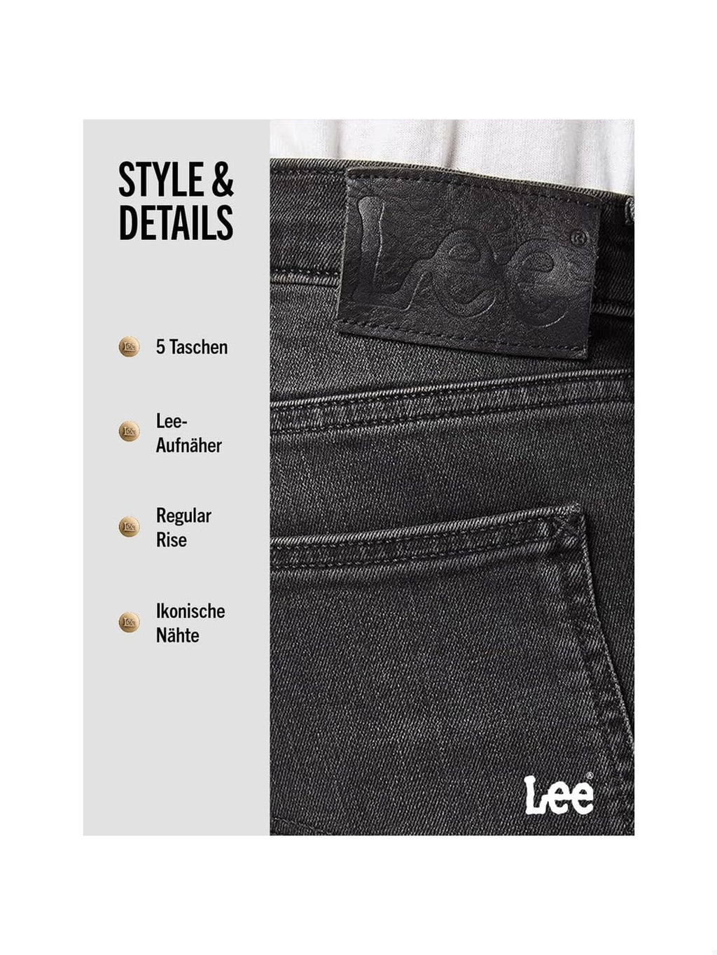 LEE Men's Luke Jeans pantaloni gri-negru barbati