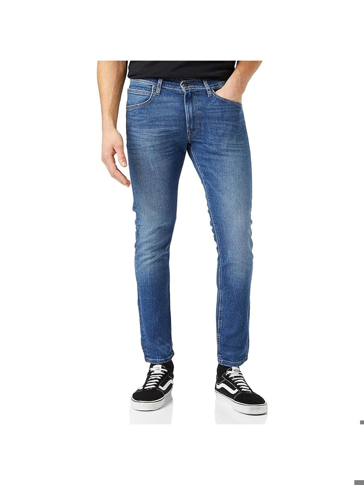 LEE Men's Luke Jeans pantaloni gri-negru barbati