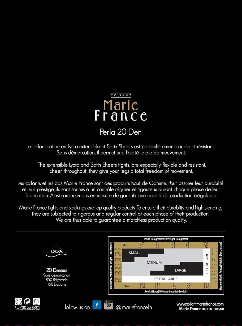 MARIE FRANCE Ciorapi dres Perla 20 denari femei