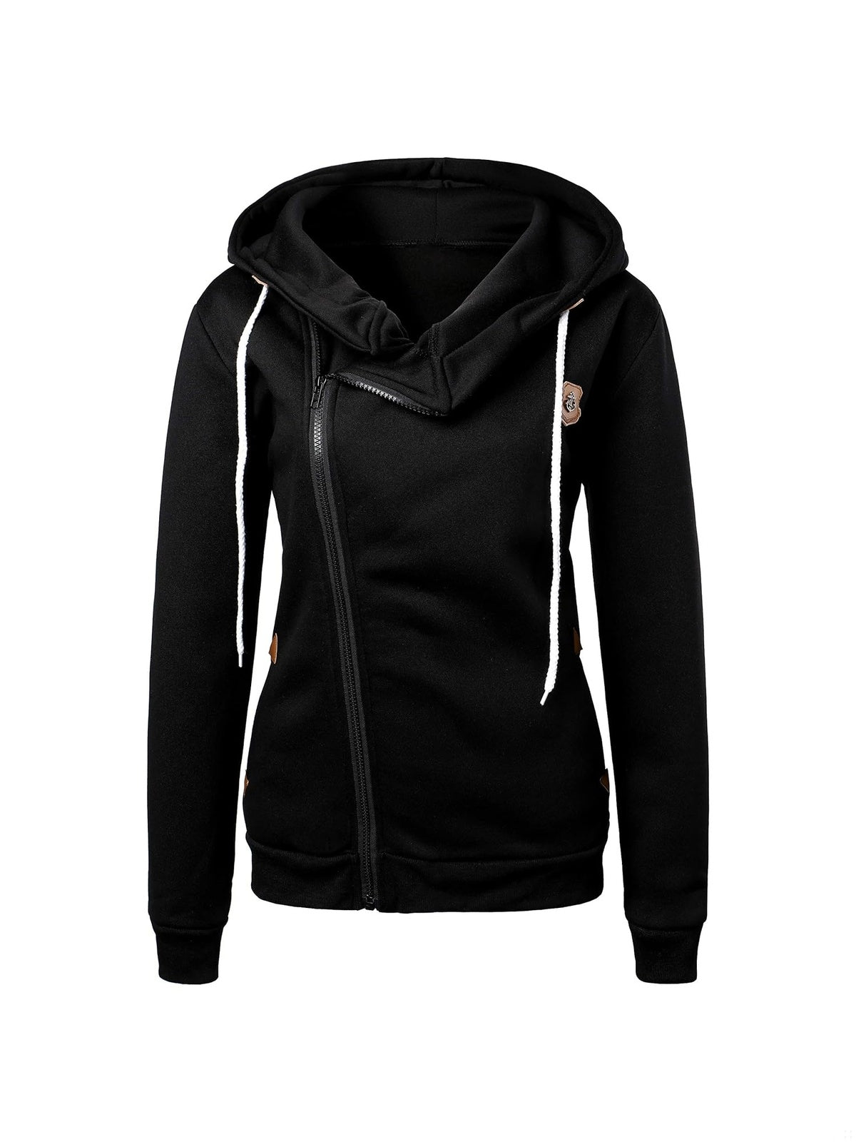 BUOYDM Hanorac cu gluga negru femei