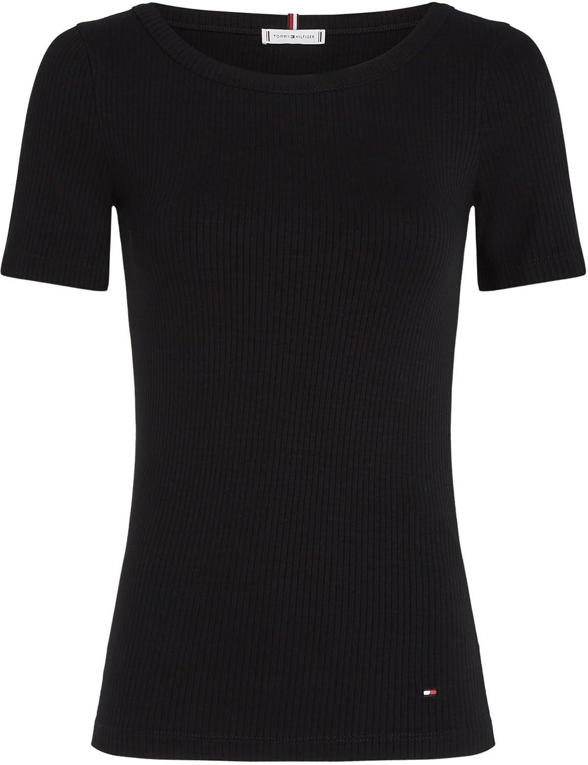 TOMMY HILFIGER Tricou Rib Slim Fit maneca scurta femei