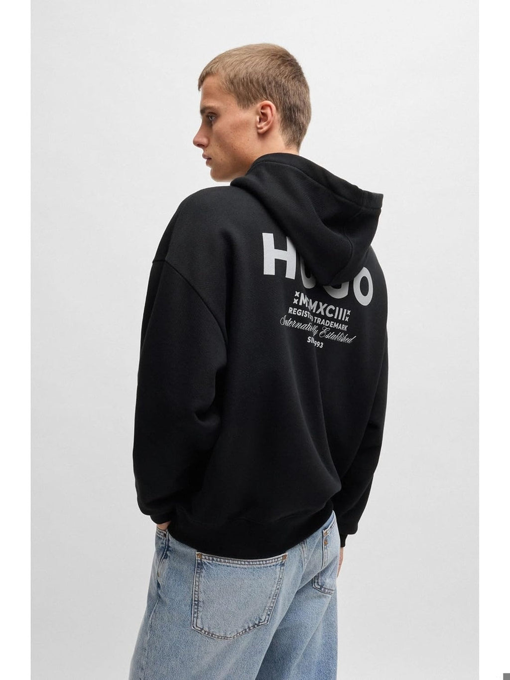 HUGO BOSS Hanorac light blue/negru