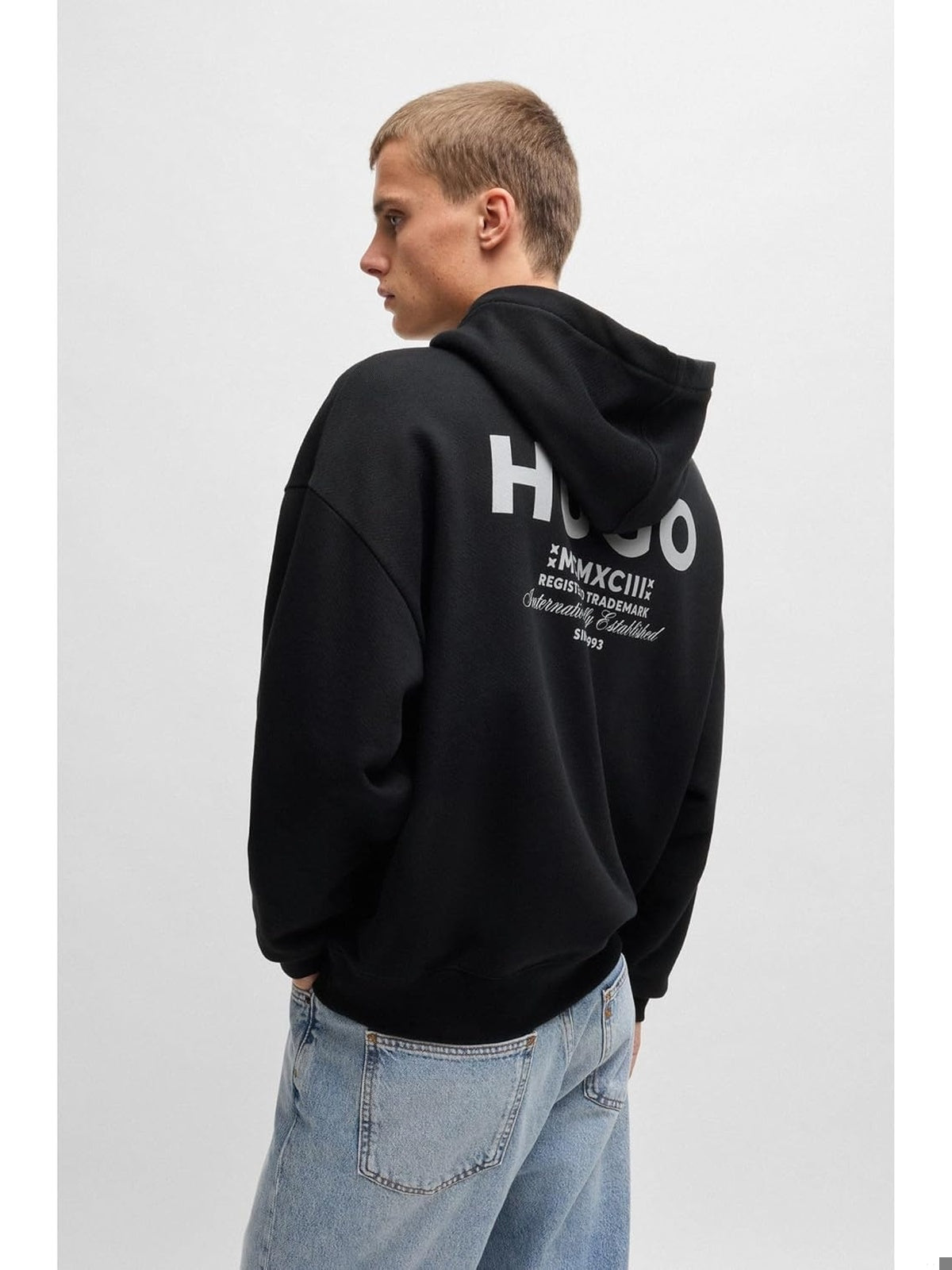 HUGO BOSS Hanorac light blue/negru