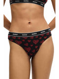 HUGO BOSS Set bucati chiloti Thong multicolor(rosu/negru/negru inimioare) femei