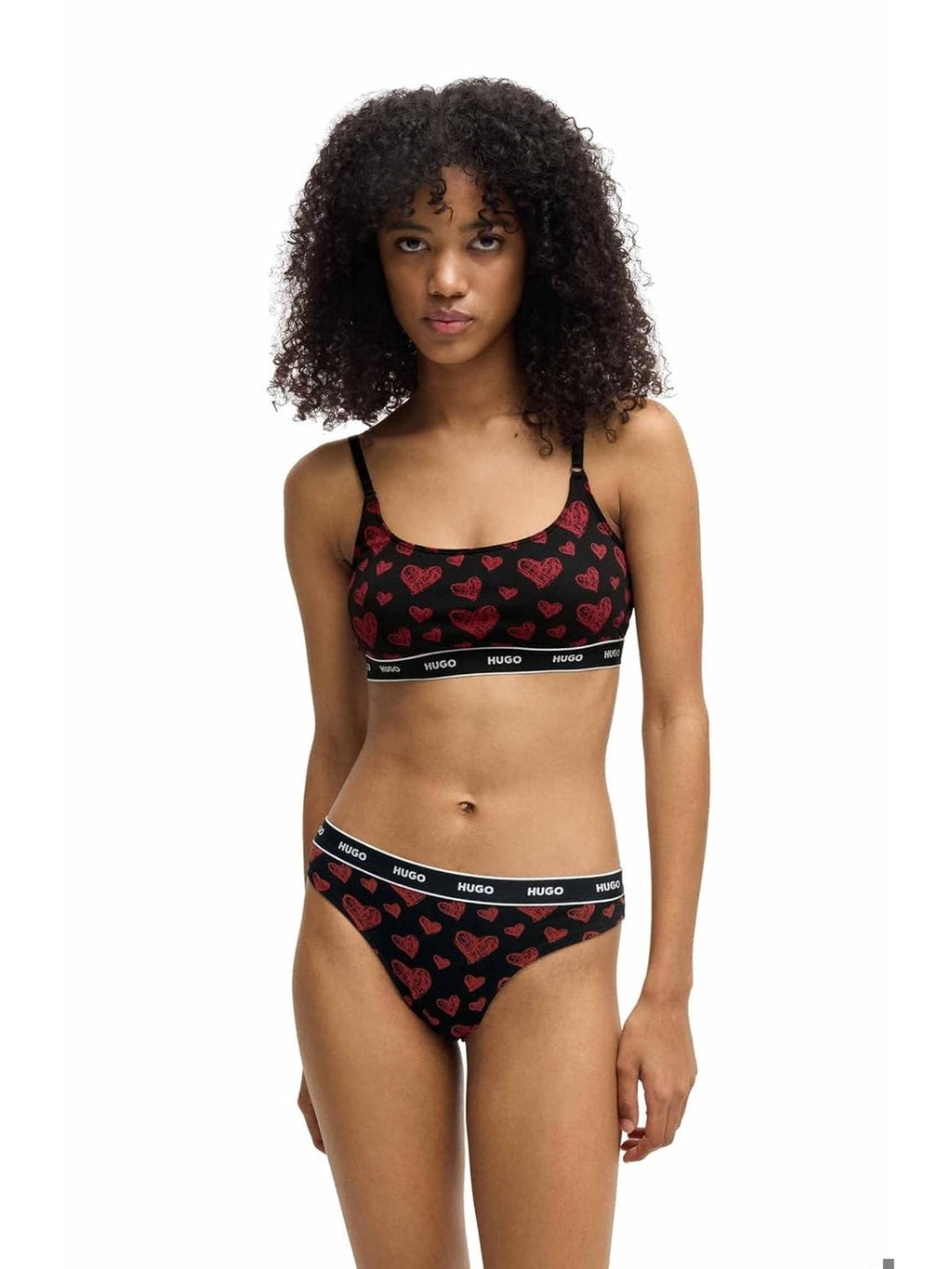 HUGO BOSS Set bucati chiloti Thong multicolor(rosu/negru/negru inimioare) femei