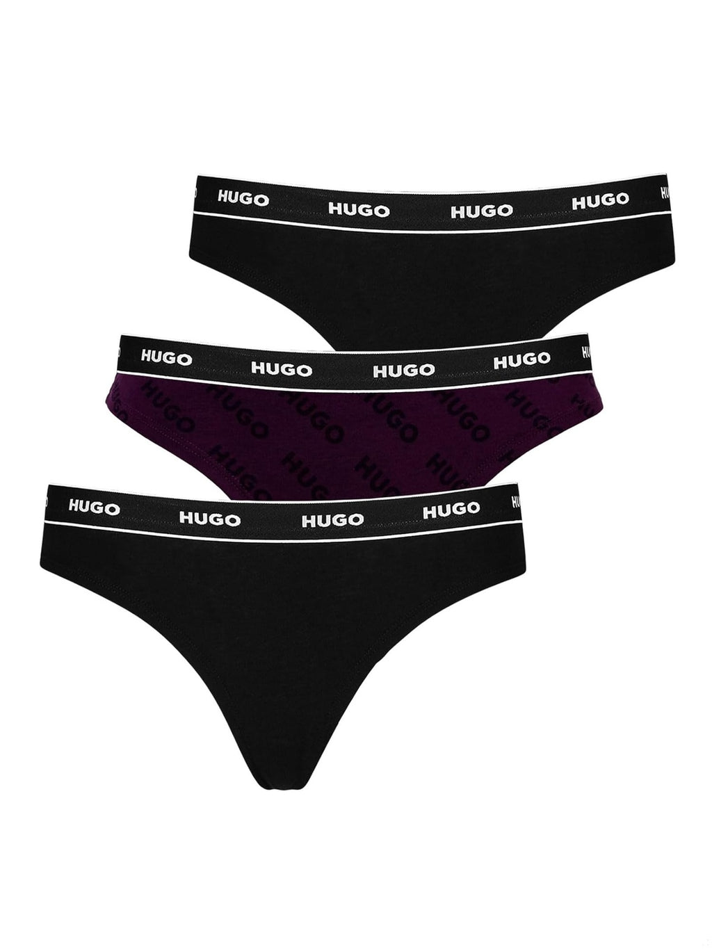 HUGO BOSS Set bucati chiloti Thong multicolor(rosu/negru/negru inimioare) femei