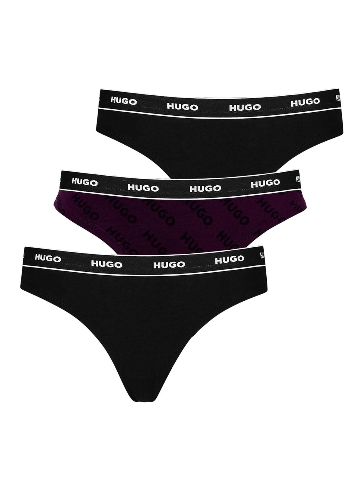 HUGO BOSS Set bucati chiloti Thong multicolor(rosu/negru/negru inimioare) femei