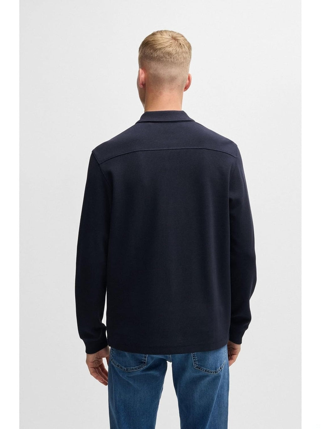 HUGO BOSS Bluza polo cu maneca lunga negru barbati