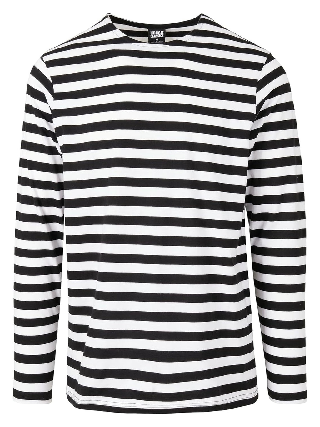 URBAN Classics - tricou regular cu maneci lungi in dungi alb/negru barbati